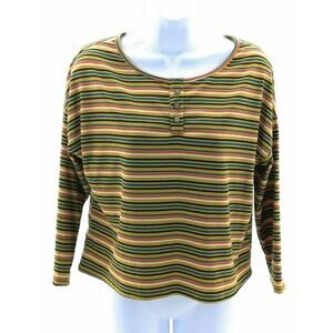 Try This Multicolor Striped Long Sleeve Top Size Small